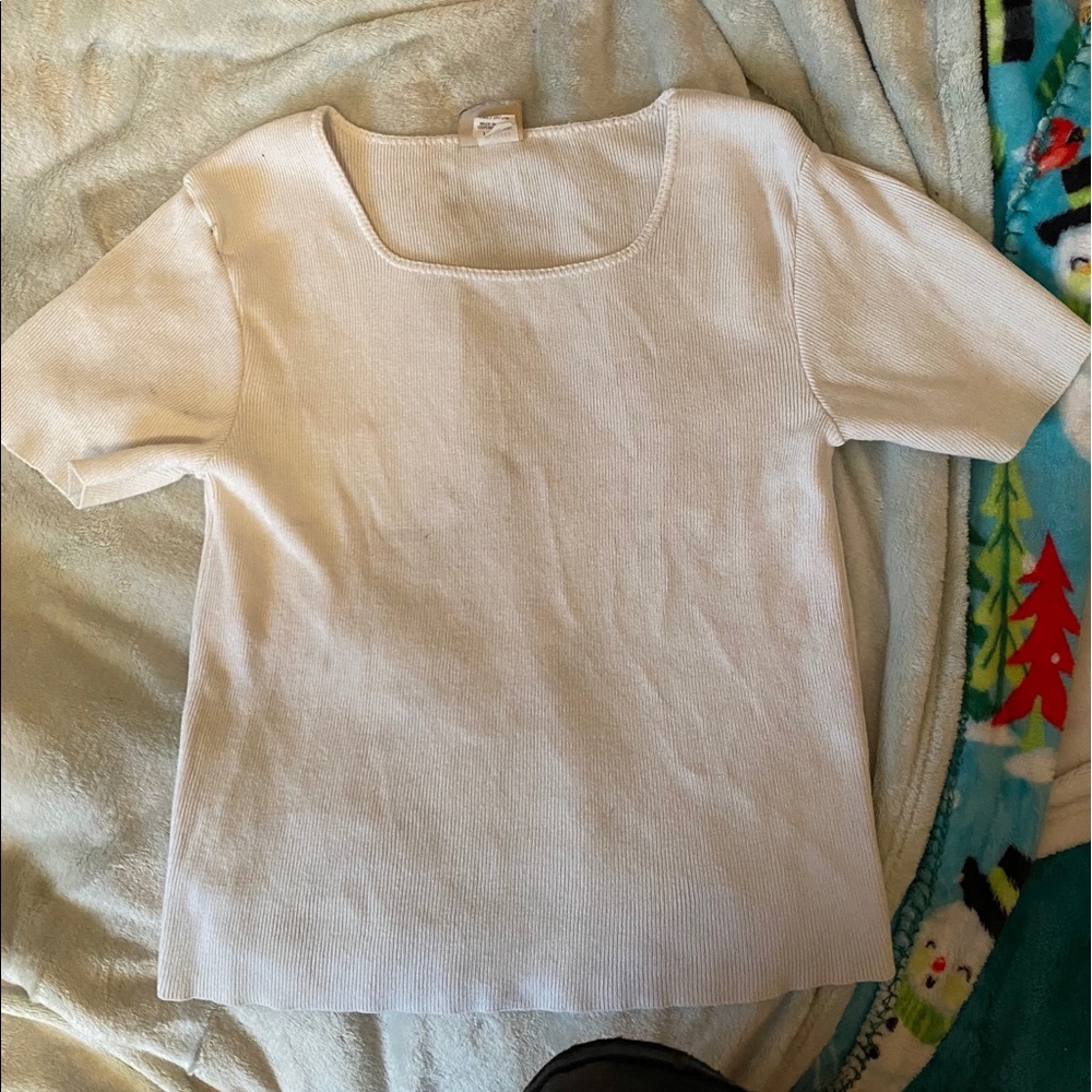 Vintage ribbed white Route66 top